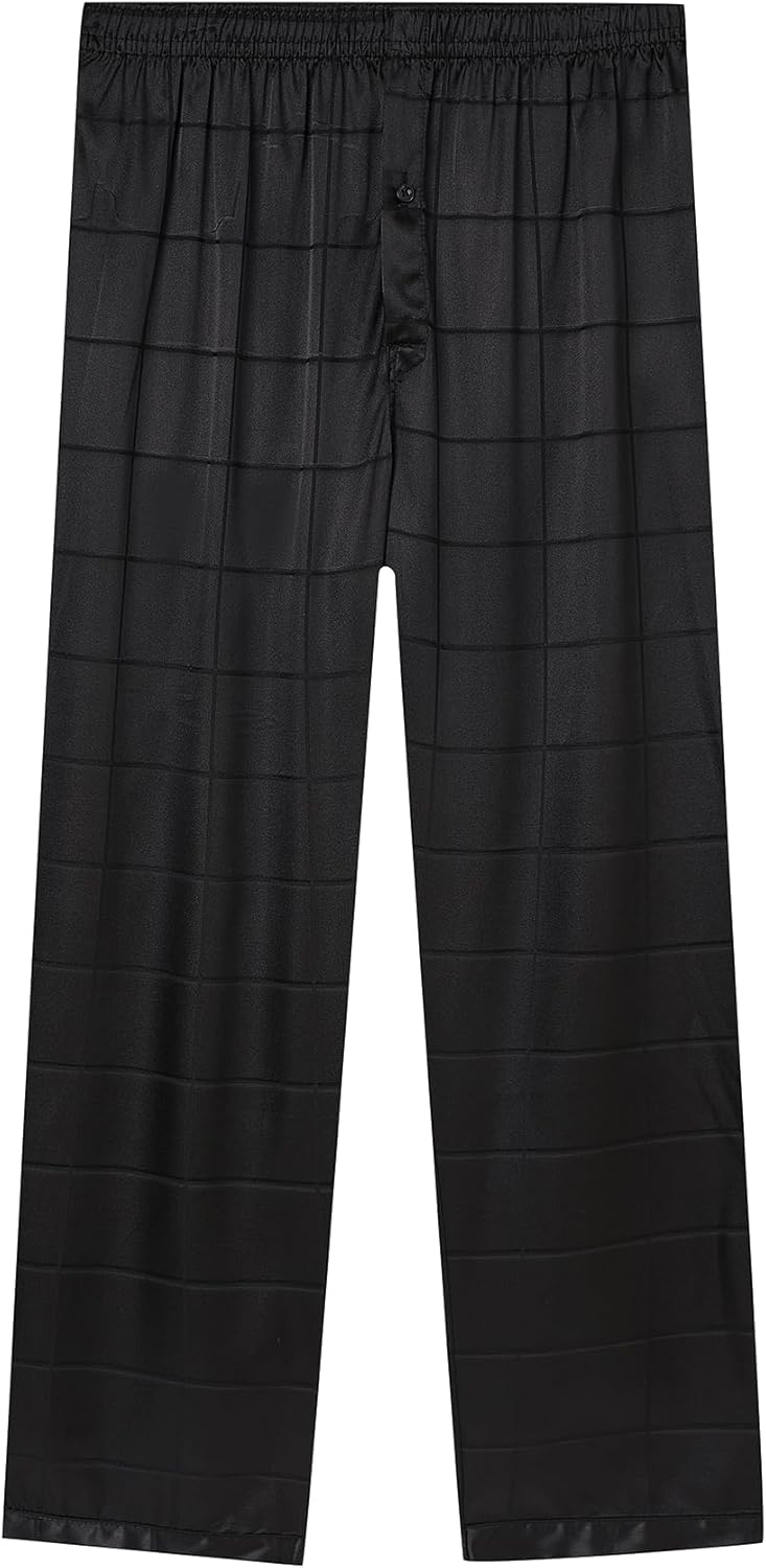 JupiterSecret Mens Silky Satin Pajamas Set Long Sleeve Button-Down Luxurious Pj 2 piece Sleepwear with Long Pants - Image 5