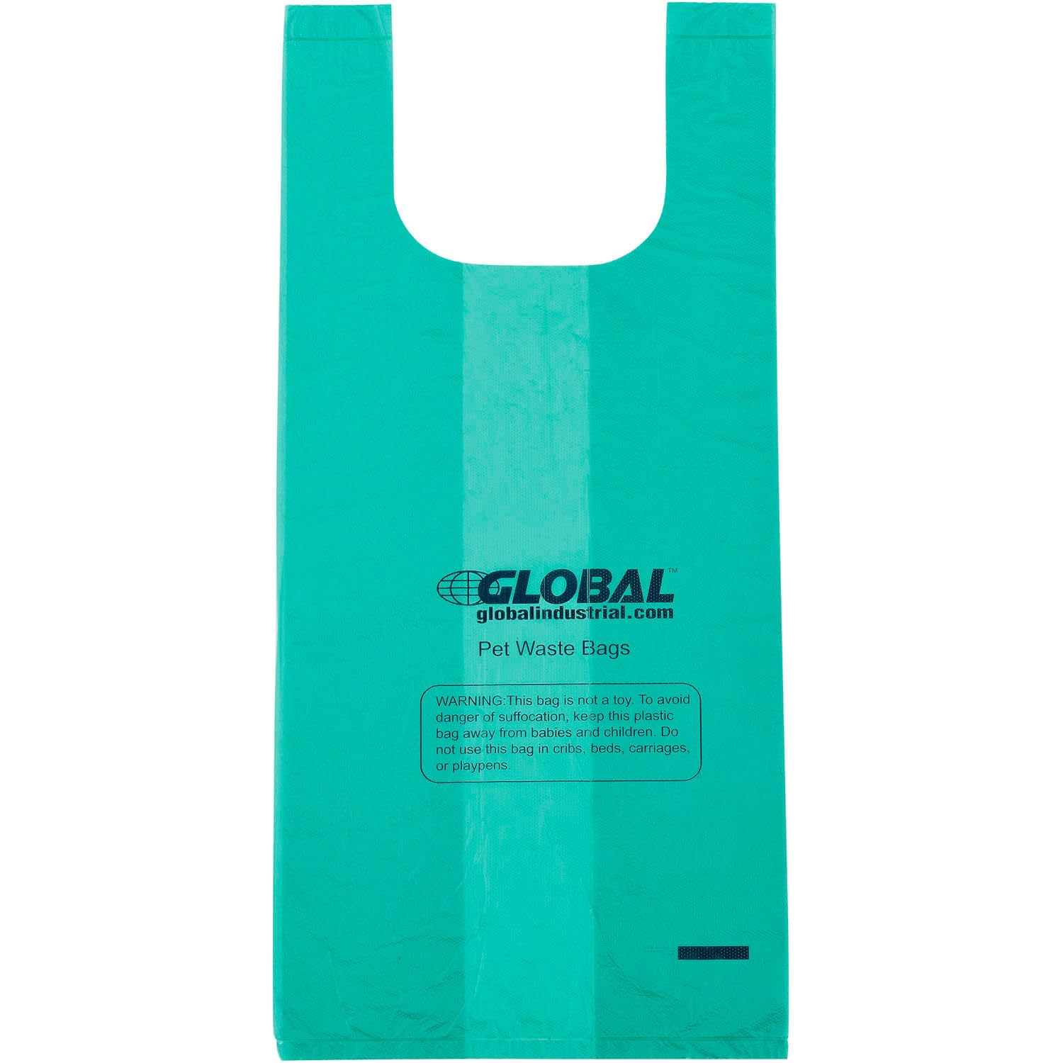 Global Industrial Bolsas de plástico para residuos de mascotas con asas, color verde, 400 bolsas/rollo