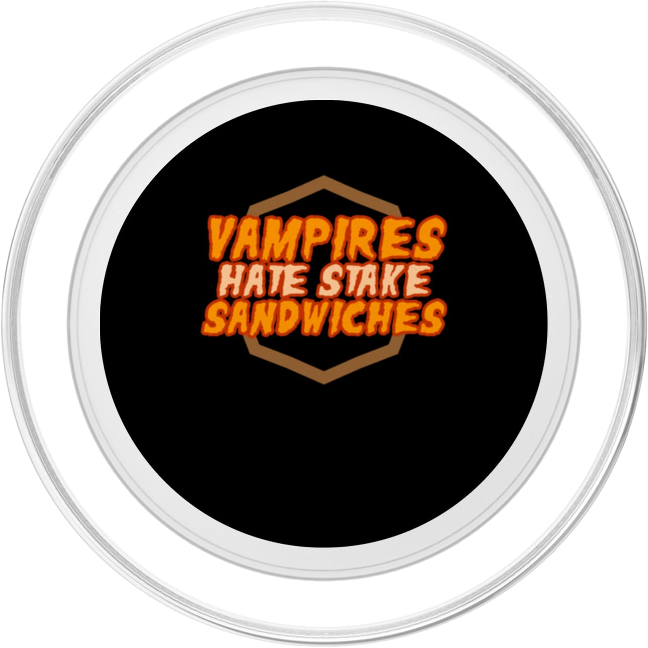 Vampires hate stake sandwiches - Vampire PopSockets PopGrip for MagSafe, Clear - Image 2