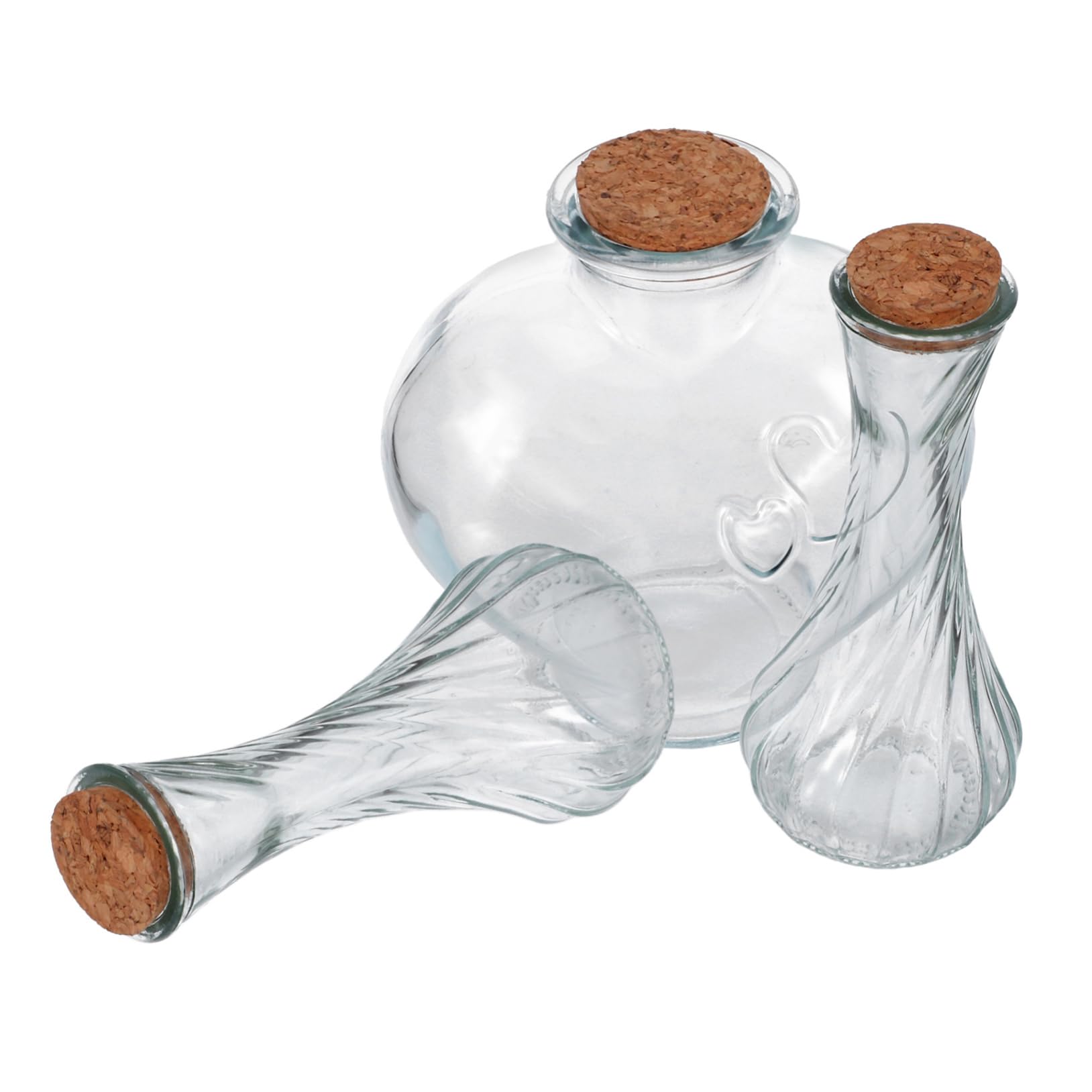 Flacons Verre avec Bouchons Liège MAGICLULU 3 Pièces Souvenir de Mariage