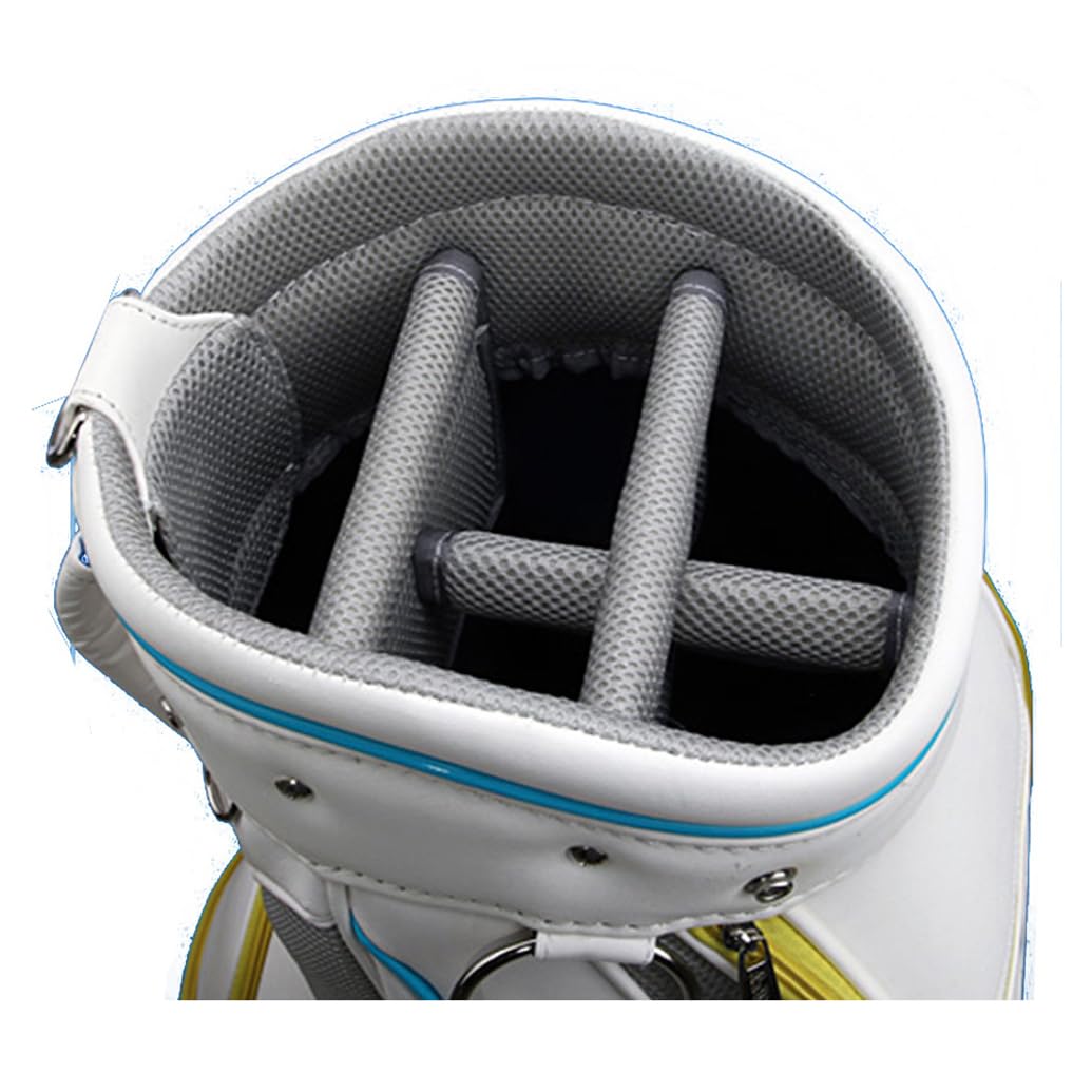 LANGWEI Bolsas para Palos De Golf para Mujer, Paquete Portátil De Gran Capacidad De Cuero PU Impermeable Blanco, Bolsa Estándar De Golf Ligera para Campo De Golf