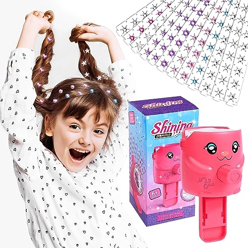 Hair Bedazzler Kit with Rhinestones, Hair Gem Stamper Hair Jewels