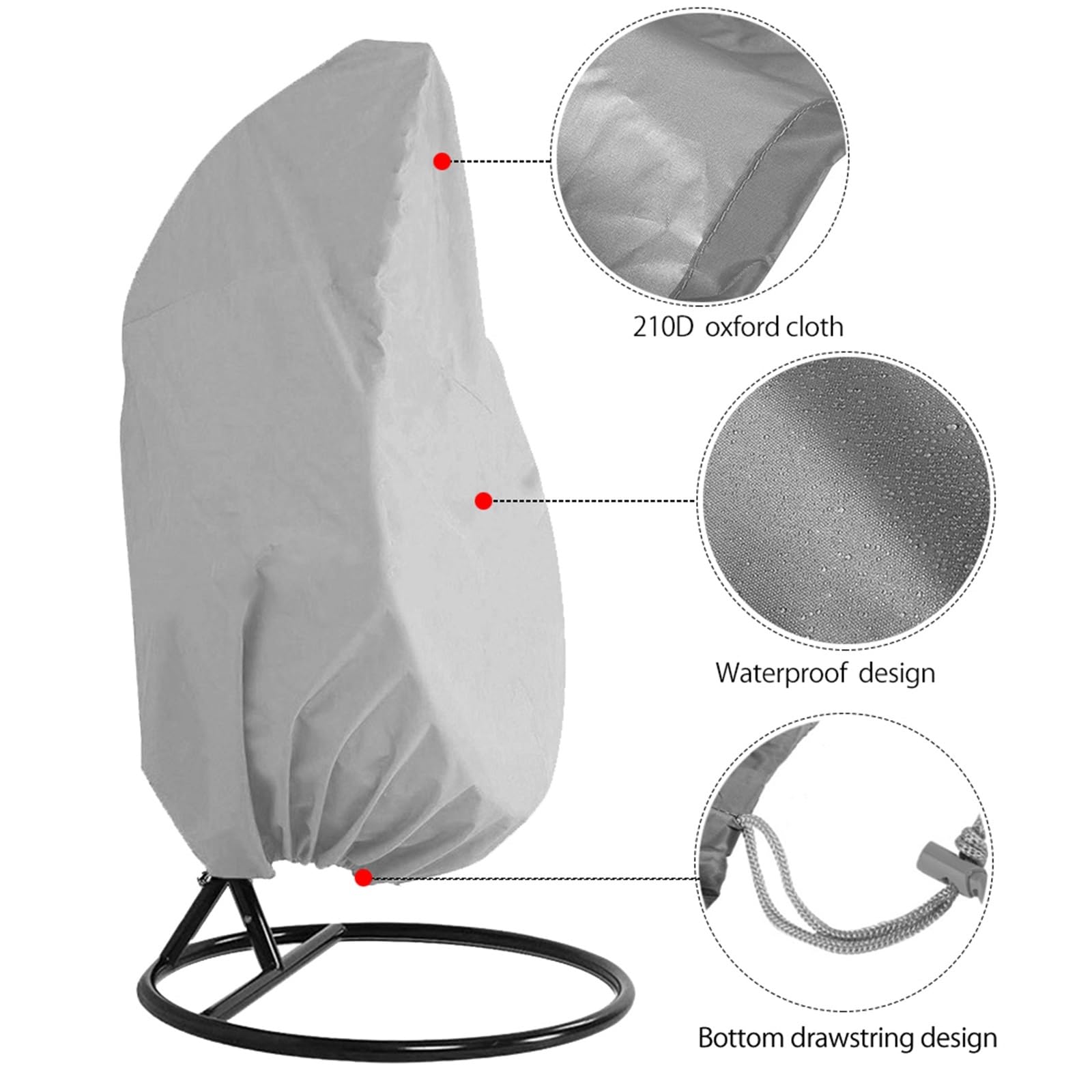 Housse de chaise en forme d'œuf Housse de protection anti-poussière for balancelle en rotin et coquille d'œuf Housse de protection for siège de balancelle en osier Housse de protection imperméable for