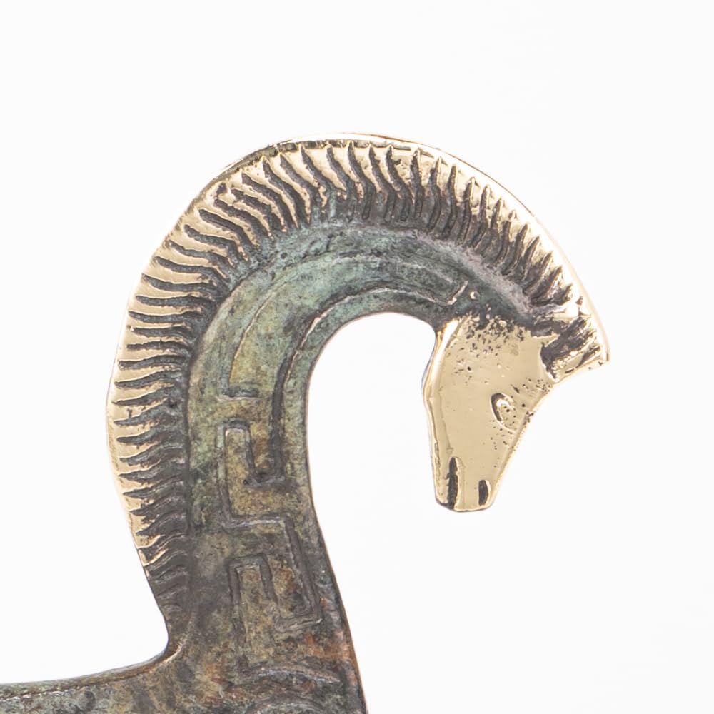 Amazon.co.jp: 古代ギリシャ風ブロンズ 幾何学時代の馬の像