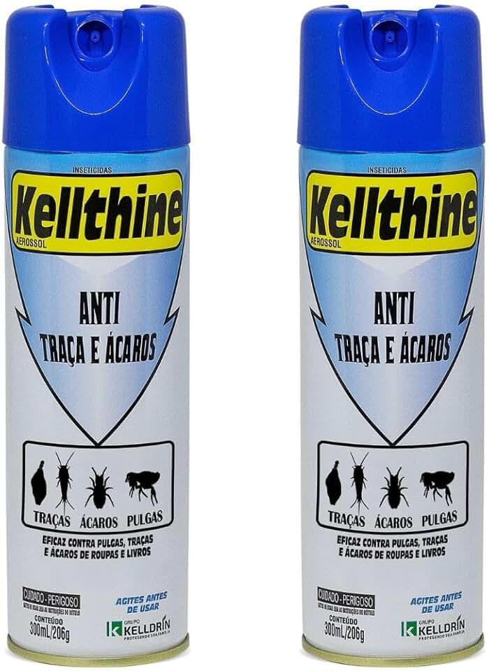 Kellthine Aerossol Anti Traças e Ácaros, 300ml, Kit com 2 Unidades