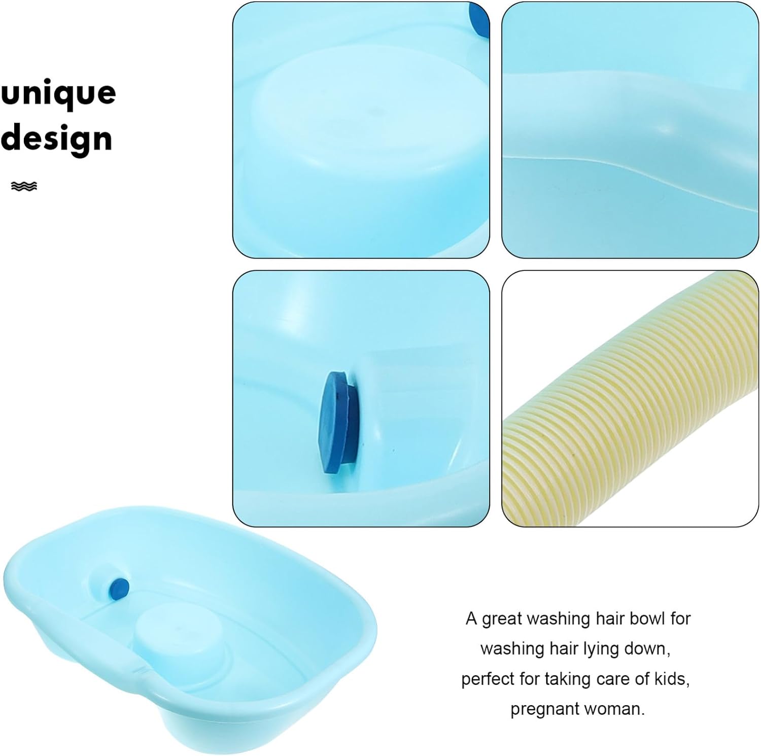Portable Shampoo Bowl for Bedside Hair Washing Basin Plastic