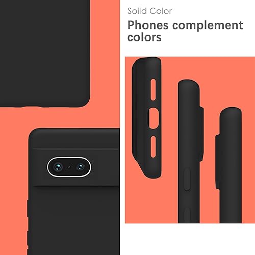 Miniatura 3 de YATWIN Funda de silicona para Google Pixel 7A, cubierta de teléfono suave al tacto - Negro