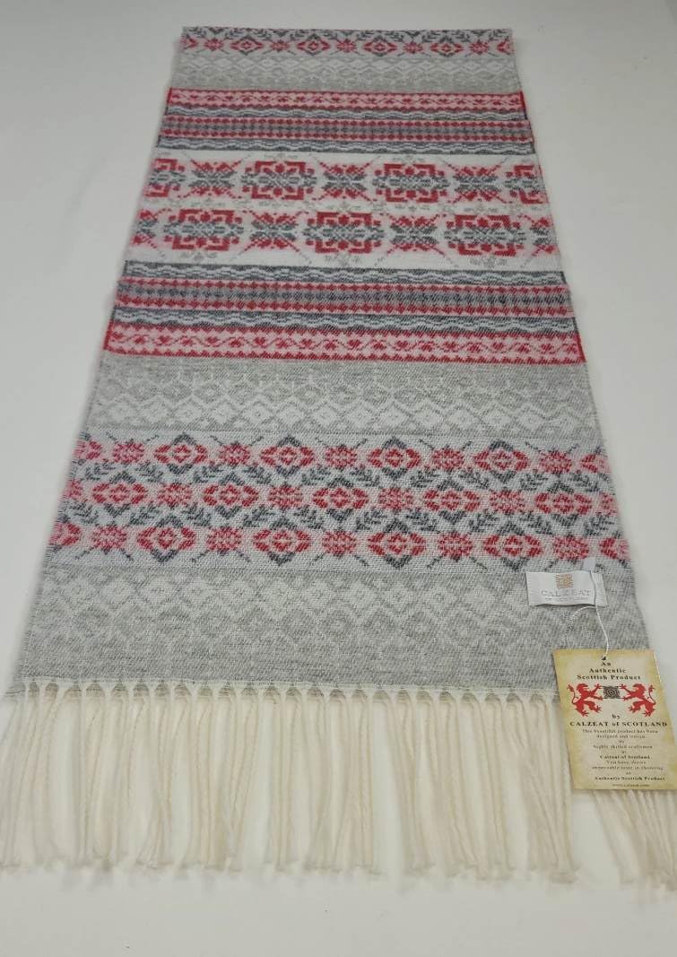 Ladies Irish Wool Winter Scarf With Tassles, Made in Scotland, 100%