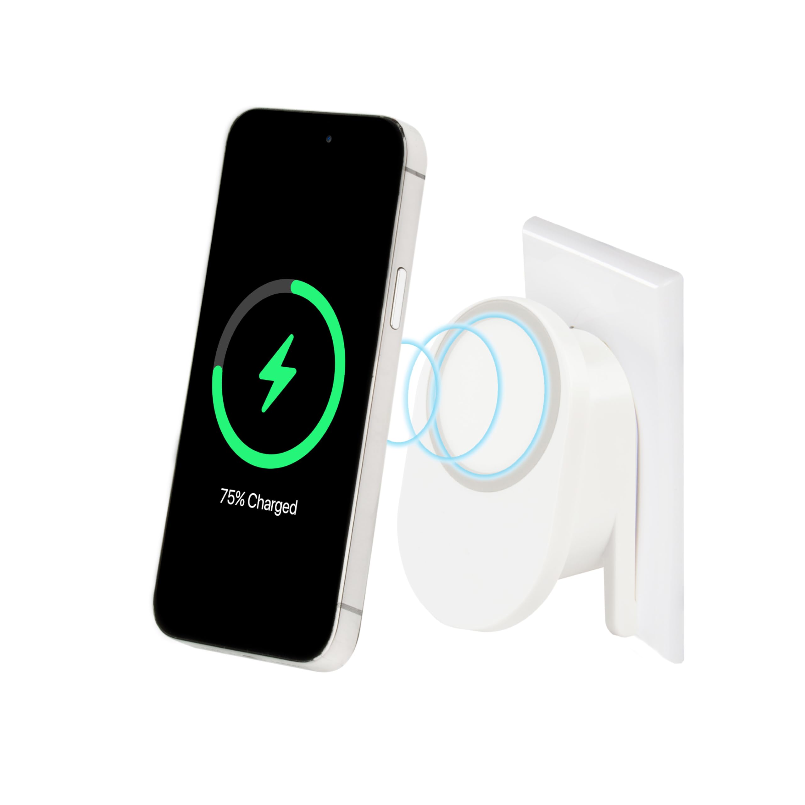 IJS Plug-in MagSafe Wireless Charger – 15W Magnetic Wall Mount for Smartphones, Compatible with iPhone 17, 15, 14, 13, 12, 11, X; Samsung Galaxy S25–S20; Google Pixel