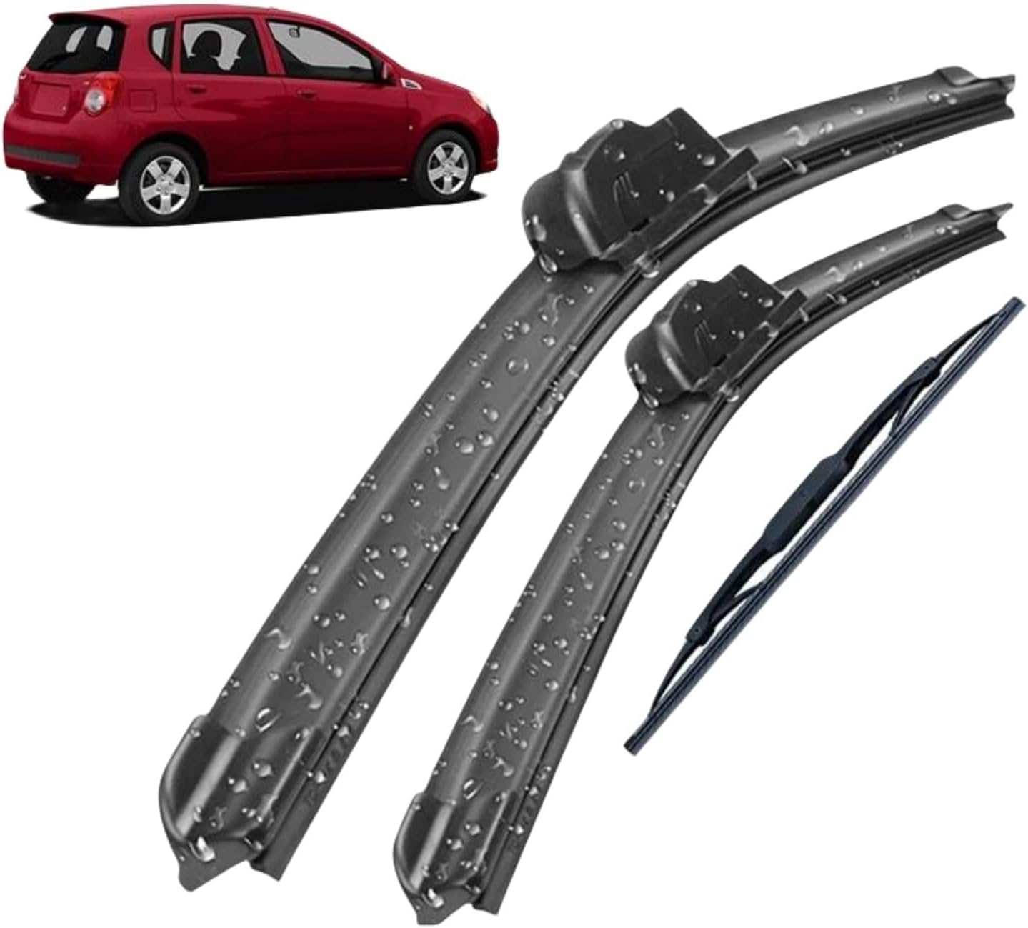 ZhangXD Front Windscreen Wipers For Aveo MK1 2008-2011, Windshield Window Brush Front Wiper Blades All-Weather Replacement Set Easy Installation