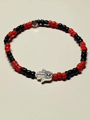 Miniatura 6 de 3 pcs Ilde Cowrie seashell Evil Eye Hamsa Hand Orisha Santeria Pulseras Bracelet Set (Eleggua)