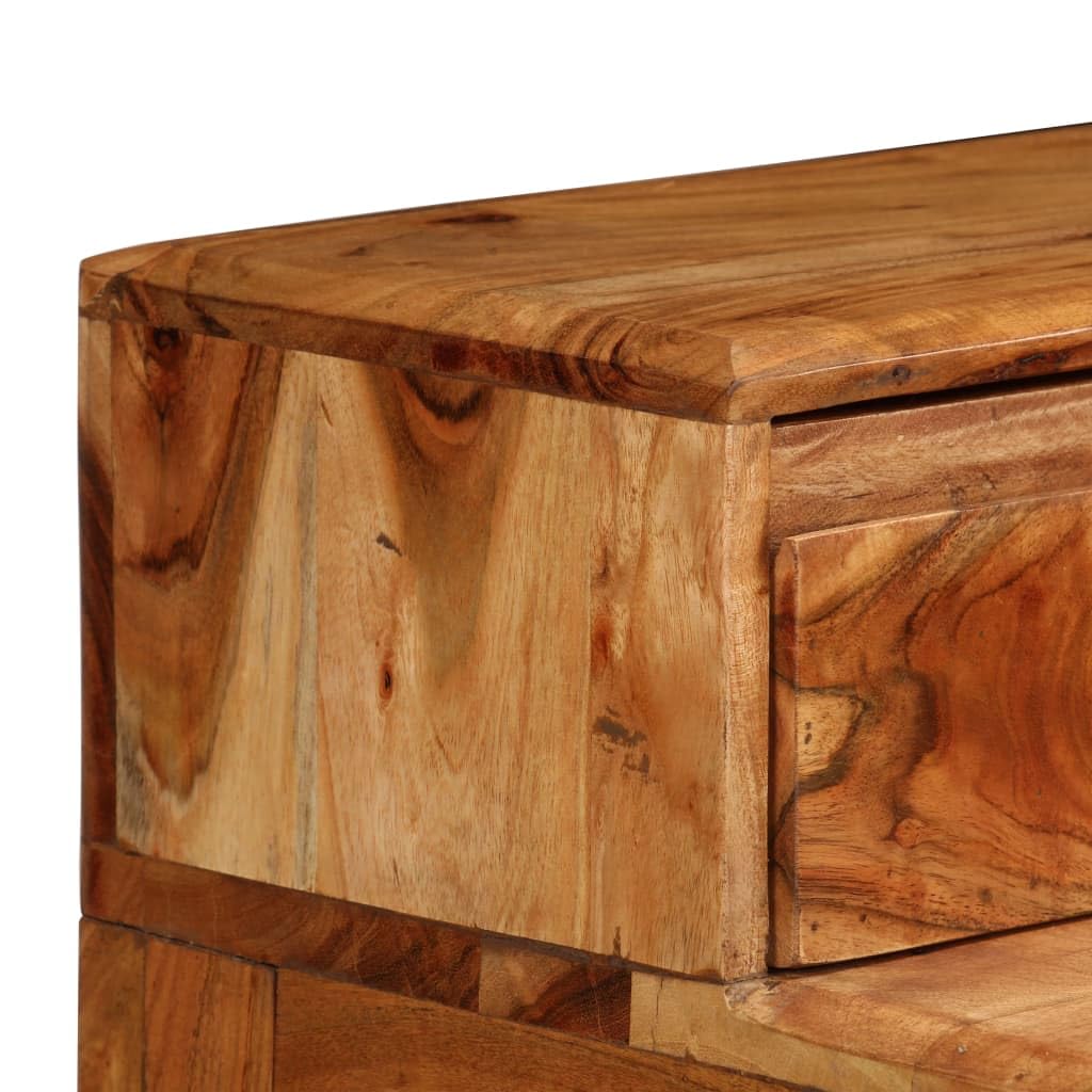 Scrivania in legno massello di acacia, 88 x 50 x 90 cm, tavolo da computer con 3 cassetti, design rustico per studio