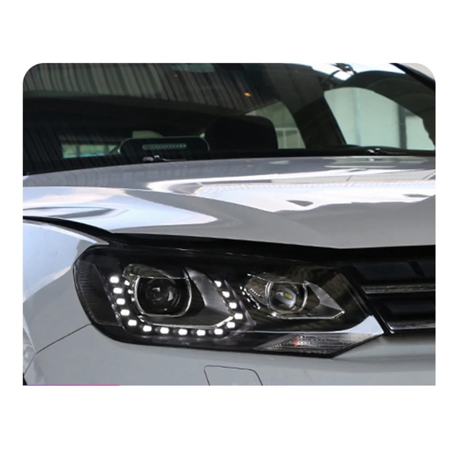 Gruppo Faro per Auto VW Touareg 2011-2015 2 Pezzi Luci Auto Faro Anteriore DRL modificato Lente proiettore Strumento Accessori Auto (anabbaglianti)
