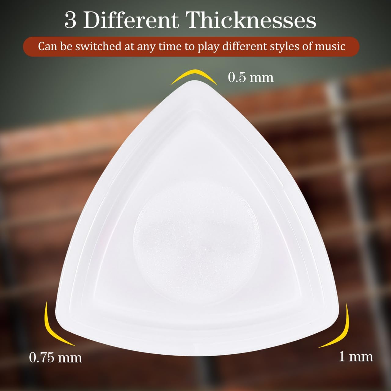 SUPVOX 3Pcs Glowing Guitar Pick: Lightweight Colourful Illuminated Picks for Acoustic & Electric Guitar - Suitable for Night Playing