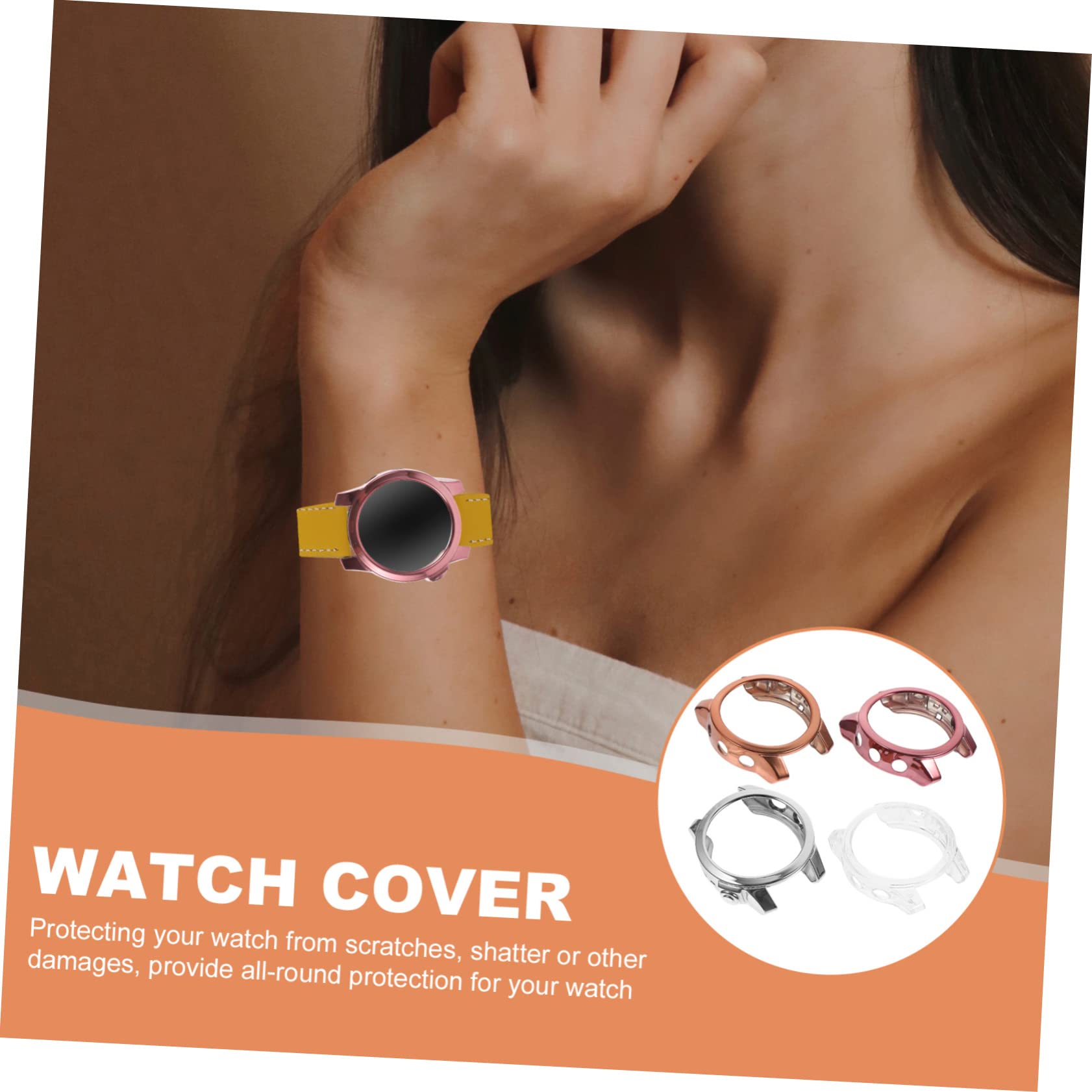 Mikikit 16pièces Coque De TPU pour Montre De Transparent Doré Écran Détachable Antirayures Et Pratique