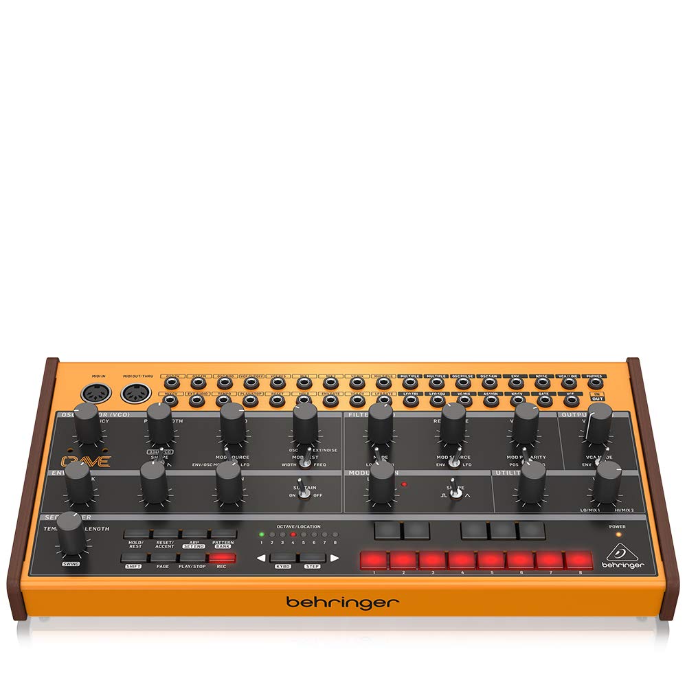 Sintetizzatore semi-modulare analogico Behringer CRAVE con 3340 VCO, filtro ladder classico & Hosa - Cavo conduttore da DMX-010, DMX512 e XLR5M a XLR5F, lunghezza: 3 m 1.5 ft