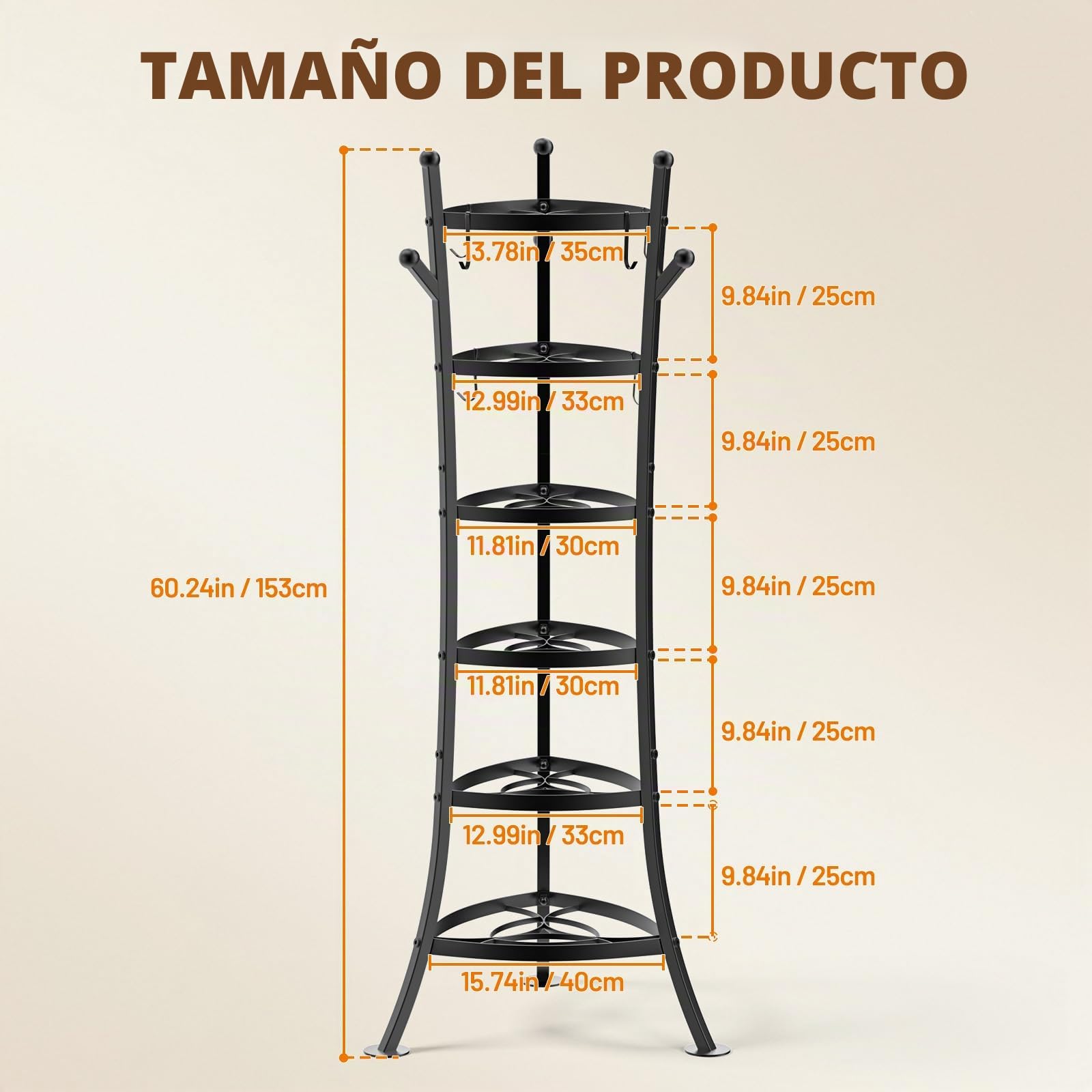 Housolution Organizador de Ollas y Sartenes Soporte para Ollas de 6 Niveles