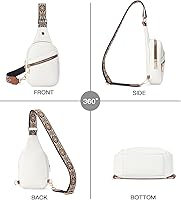 Vista 27 de Telena Bolso bandolera para mujer, bolso cruzado para mujer, cangurera de cuero vegano con correa ajustable