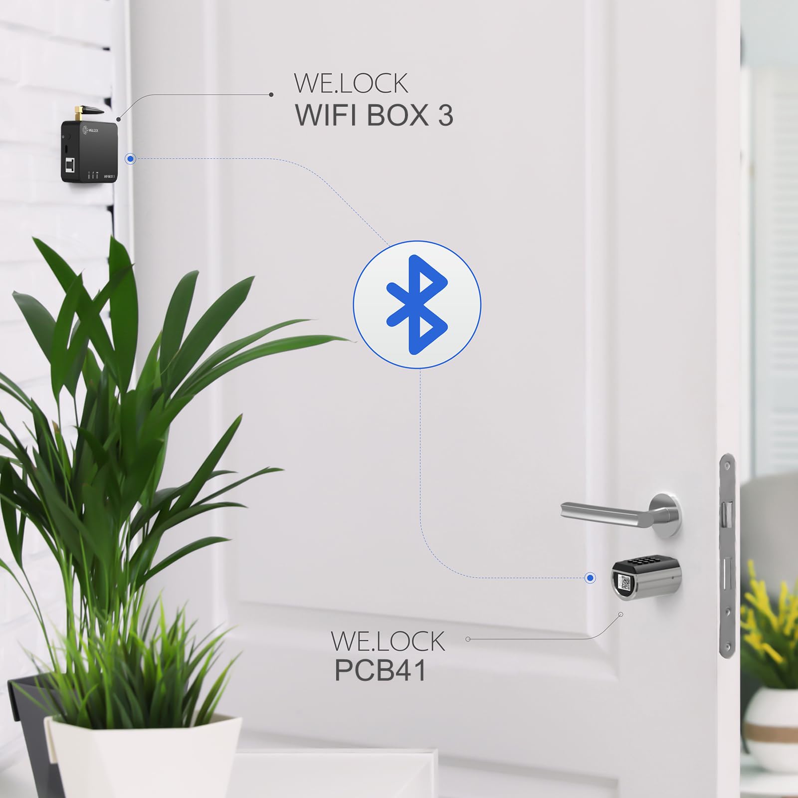 WELOCK PCBWIFIBOX Serratura Smart con WiFi e Password, RFID Card, serratura elettronica serratura porta blindata livello di impermeabilità IP65