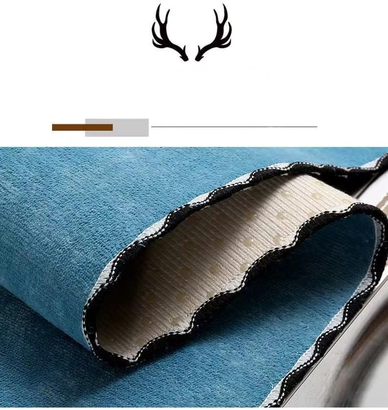 Image of Zollyss Microwave Oven Cover, Cotton Linen Dust-proof Fabric, Deer Design,100 x 35 cm (Blue)