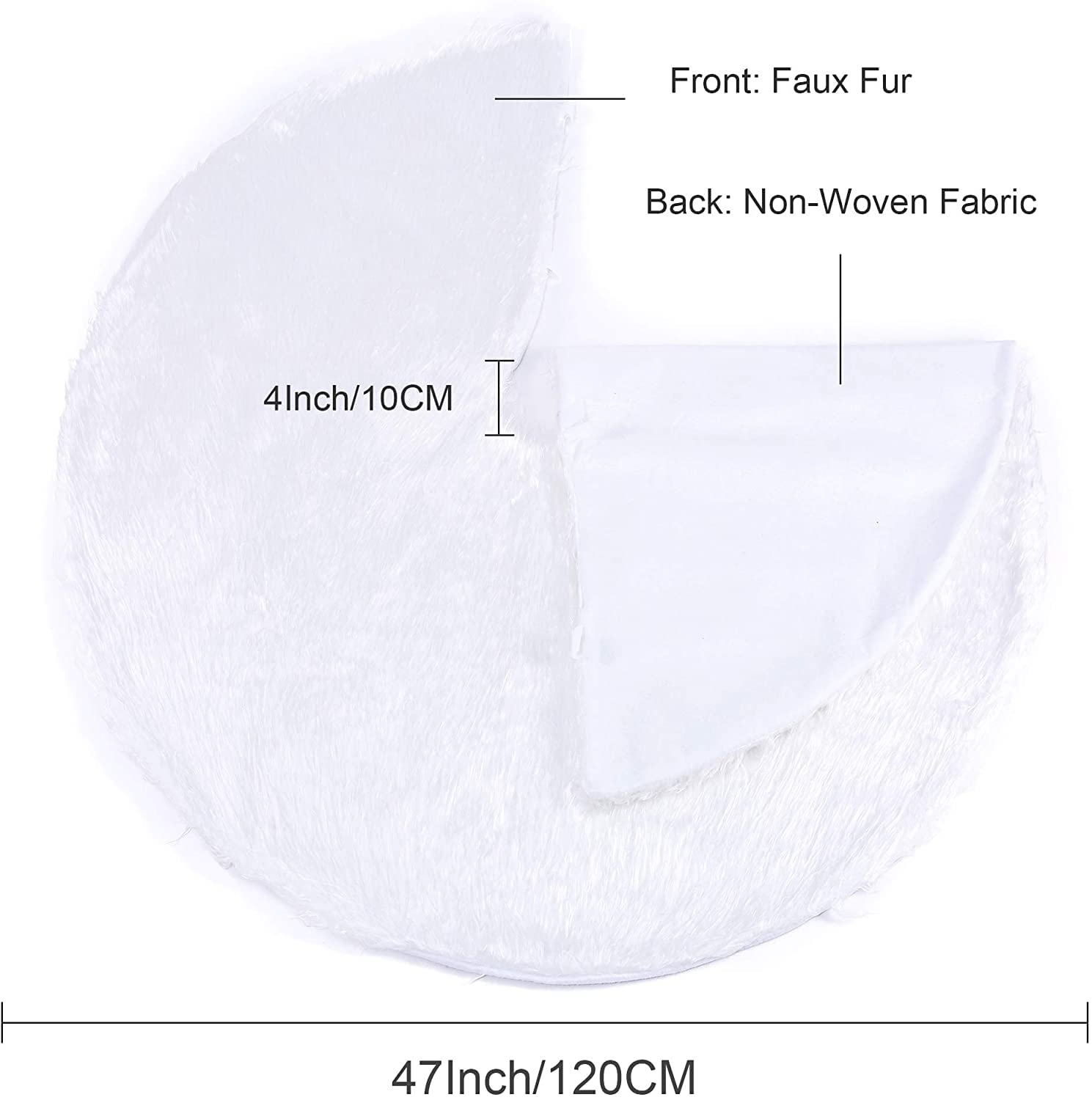 Jupe De Sapin De Noël, Tapis De Sapin Blanc Peluche, Couvre