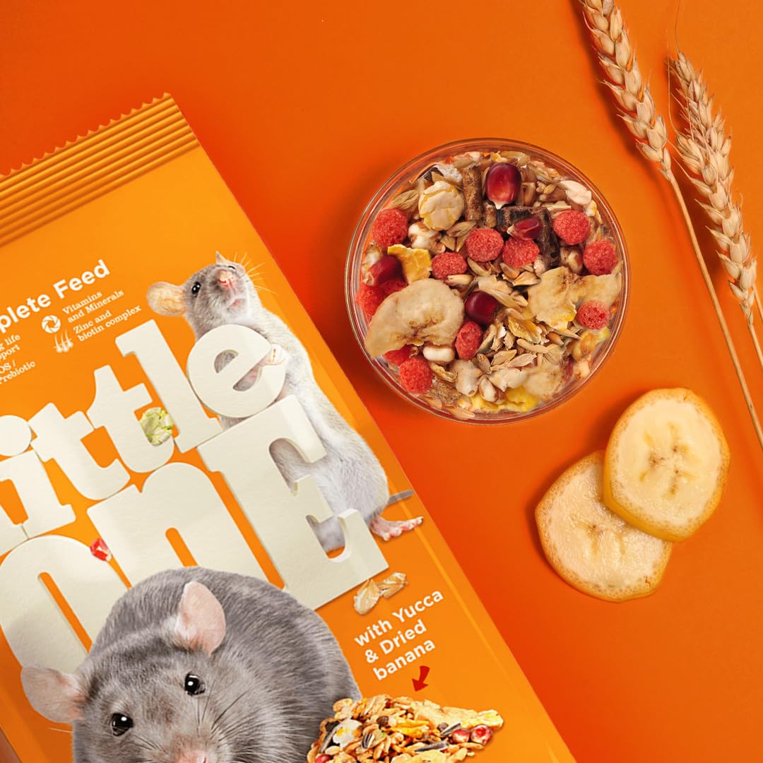 Little One Ratas | 400 g | Alimento Completo para Ratas | Contiene proteínas y carbohidratos | con minerales y vitaminas | Composición equilibrada y nutritiva