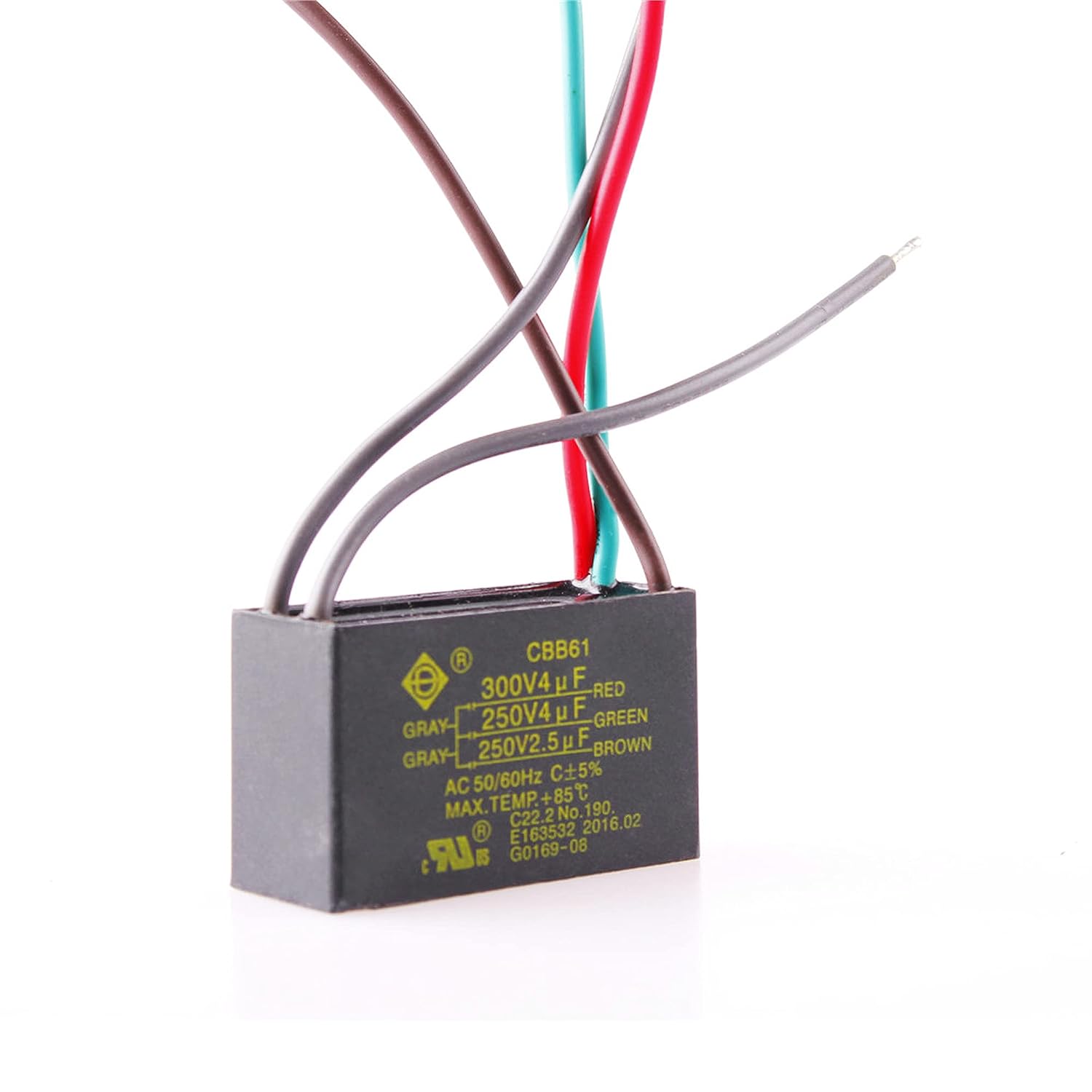 CNCYEAH Ceiling Fan Capacitor 1PCS 4uf+4uf+2.5uf 250V/300V CBB61 Start
