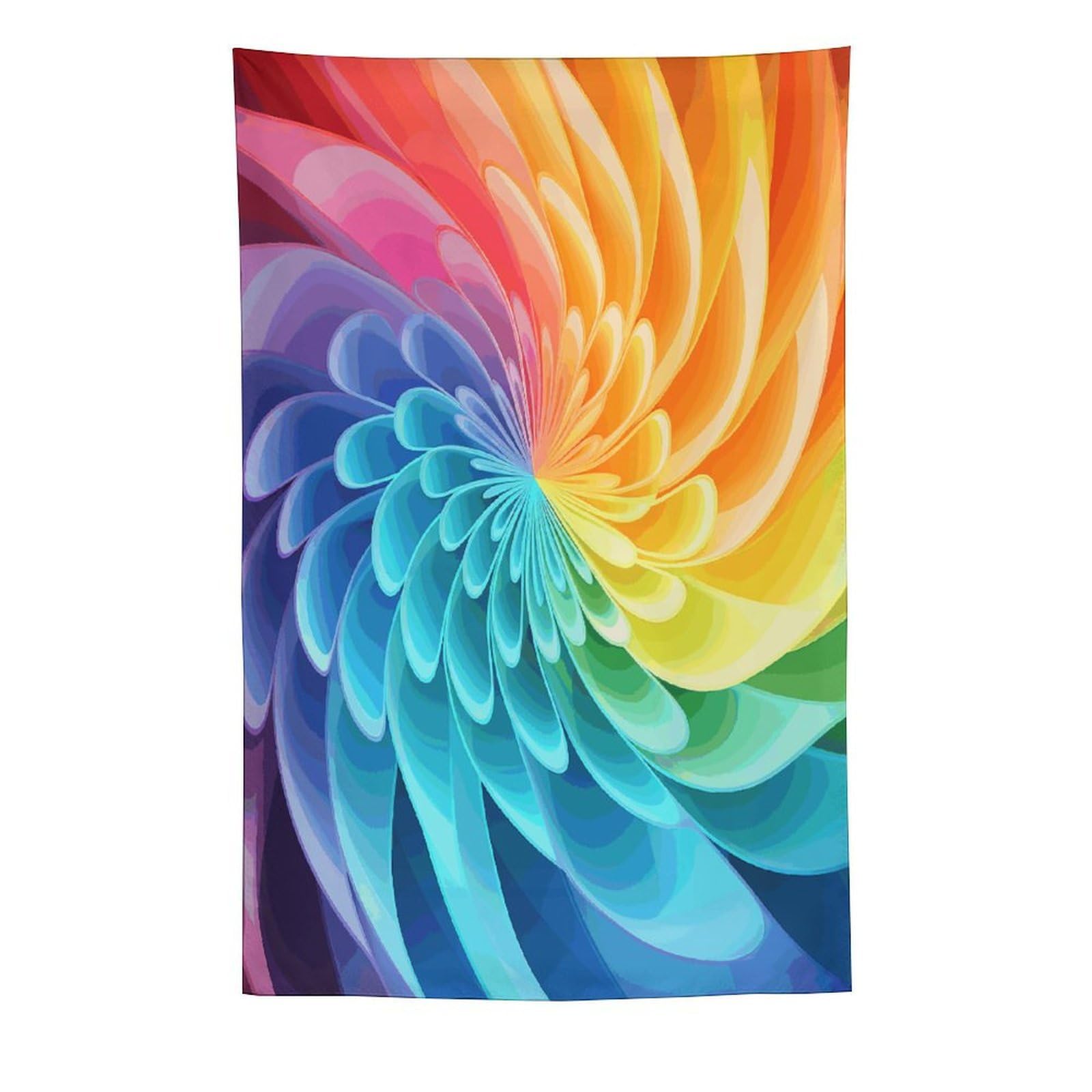 MUSM Rainbow Dynamic Tapestry with Installation Kit Personalized Wall Tapestry Aesthetic Tapestries Backdrop Banner Wall Art Hanging Decor for Home Picnic Beach Blanket 60"x90"
