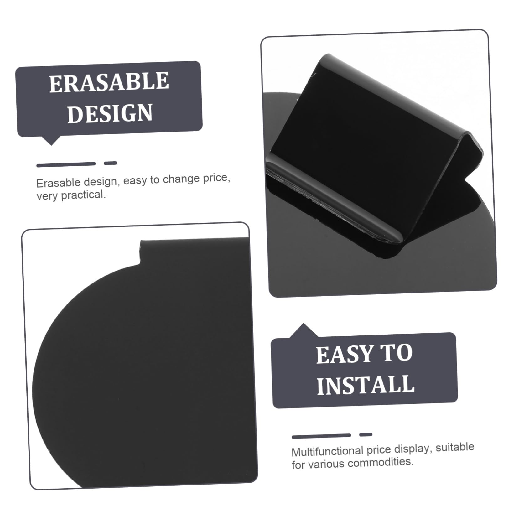Amosfun Lot De 4 Pinces À Étiquettes Effaçables Pour Panneaux De Marchandises Porte-étiquettes De Prix Pour Tableau Noir Écriture Fluide Pour Bacs De Rangement 10 Pièces X 4