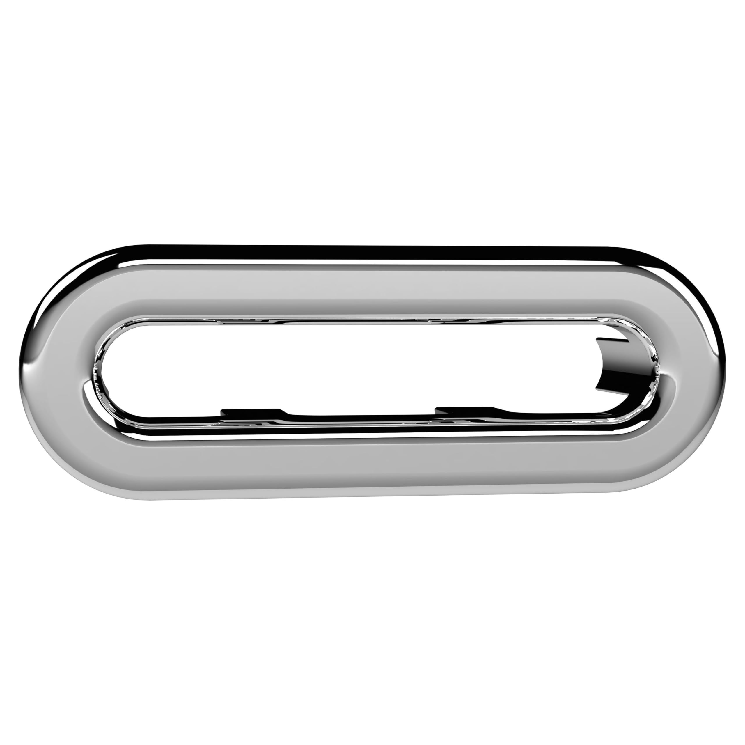 Balterley Silver Sink Overflow Cover, Oval Design Overflow Sink Hole Cover, Basin Over Flow Ring, Over Flow Cap For Basins, Ceramic Accessories For Vanity Basin, Bathroom Sinks - 50 X 26Mm (Chrome)