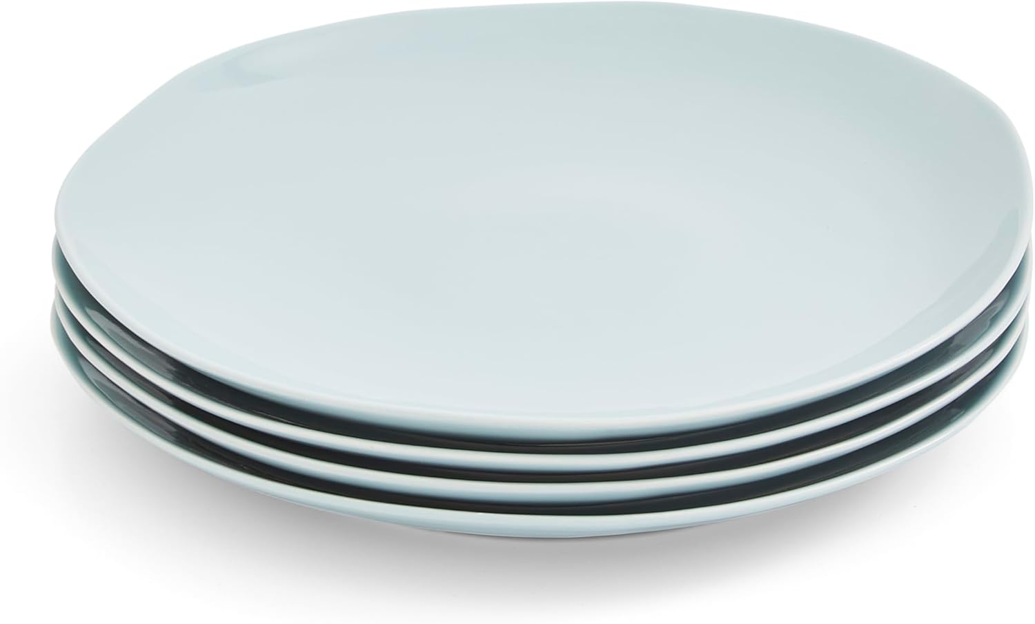 Portmeirion Sophie Conran Arbor Dinner Plate| Set of 4 Dinner, Pasta, and Appetizer Plates | 11 Inch Organic Shape Stoneware | Microwave and Dishwasher Safe – (Robins Egg)