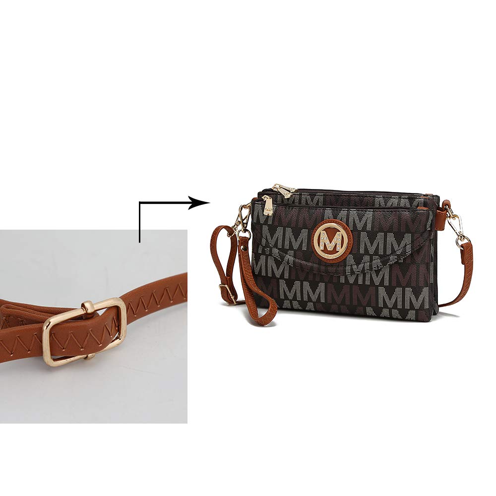 MKF Collection Crossbody Bag for Women Wristlet Strap, Vegan Leather Shoulder Bag Handbag Purse by Mia K