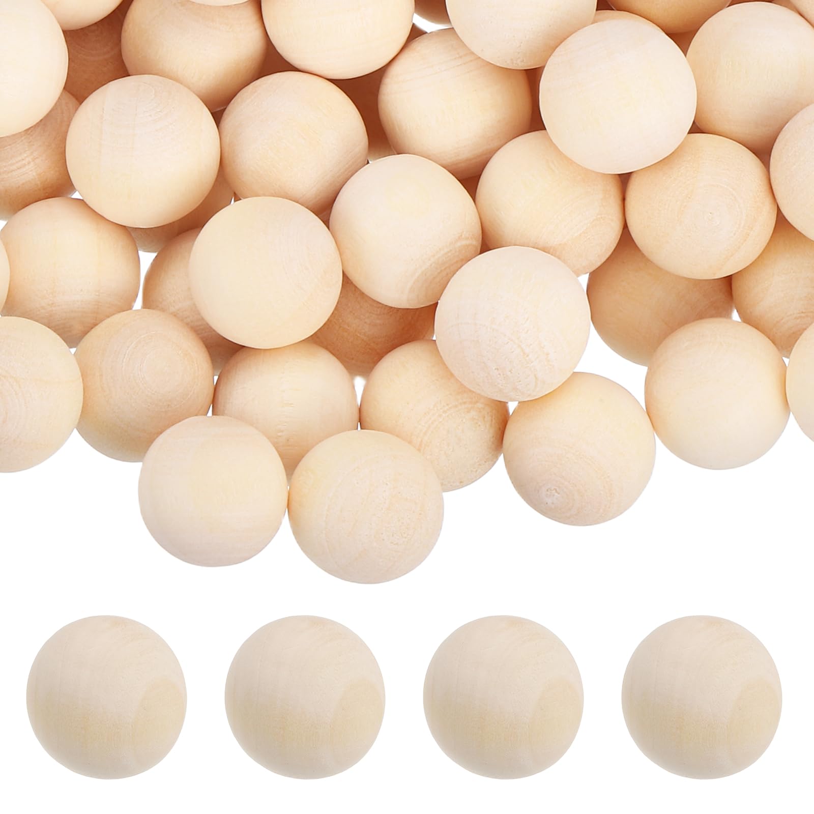 sourcing map 160 Pack Wood Balls, 8mm Unfinished Wooden Balls, Solid Hardwood Small Round Beads Natural Birch Wood Spheres for DIY Crafts, Christmas Ornaments, Jewelry Making โ image 1