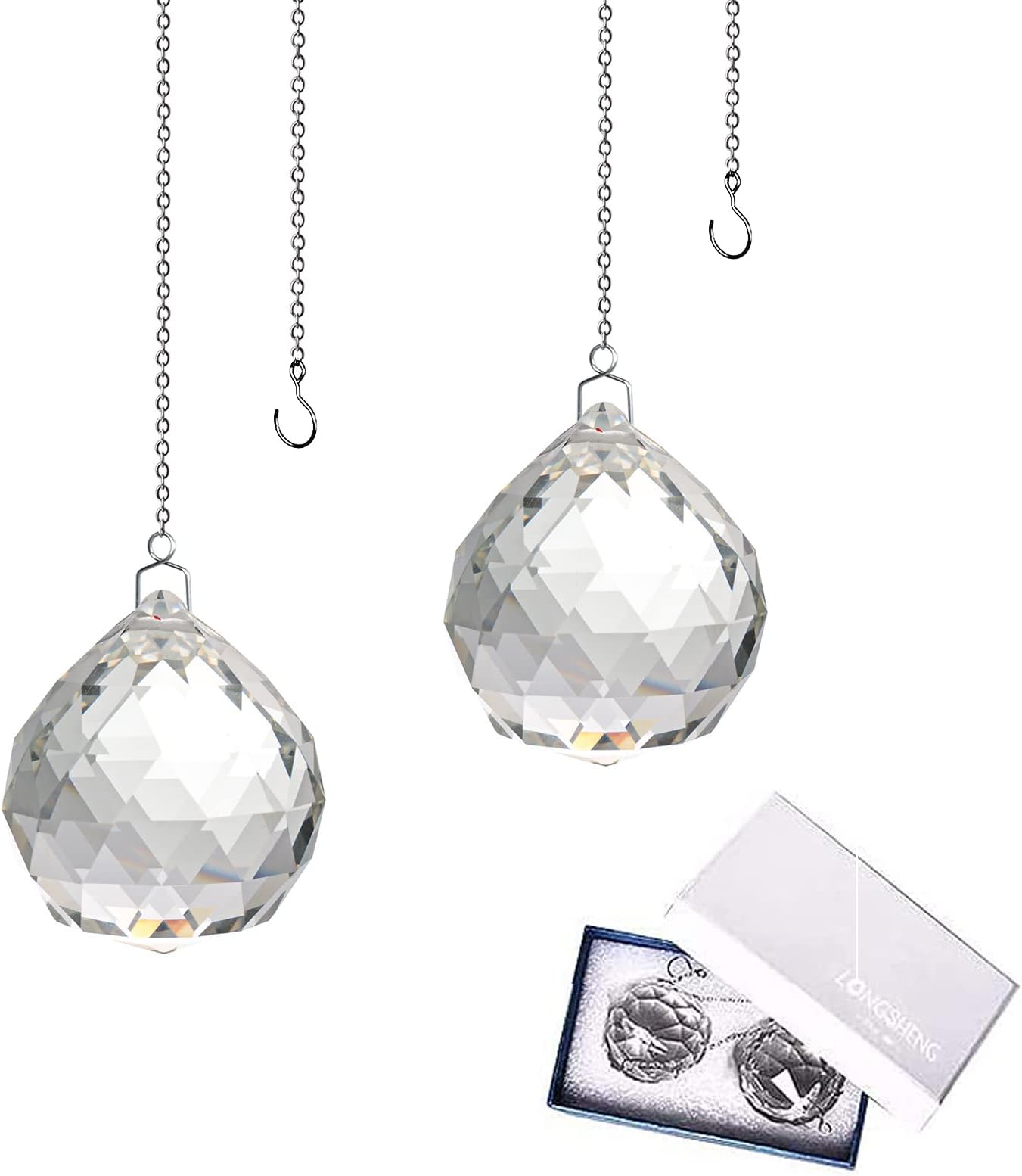 MerryNine Clear Crystal Ball Prism Pendentifs Guadeloupe - 3