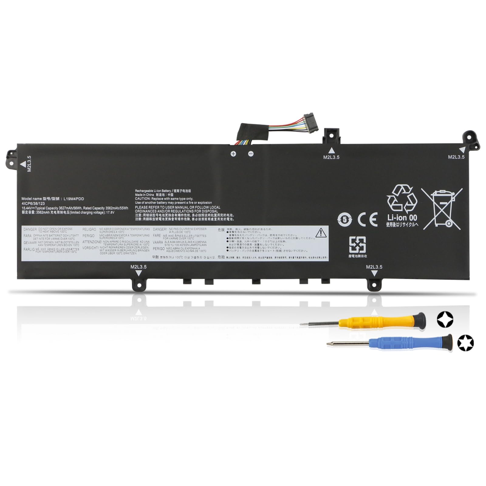 K KYUER 55Wh L19D4PDD L19C4PDD L19M4PDD Laptop Akku für Lenovo ThinkBook 14S G2 ITL 20VA/ThinkBook 13S G2 G3 Are ITL ACN 20V9 20YA 20YA0005GE