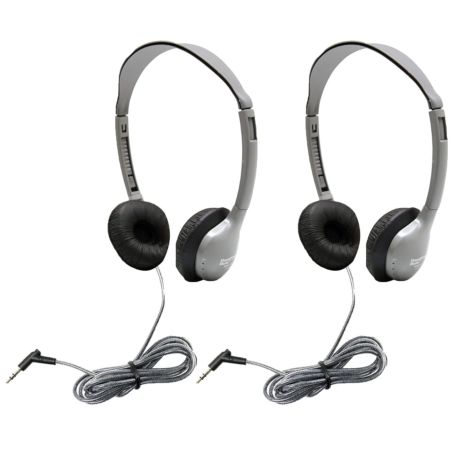 Hamilton Buhl HECMS2L-2 Personal Stereo Headphones Leatherette Ear Cush W/O Volume, 2/Pack