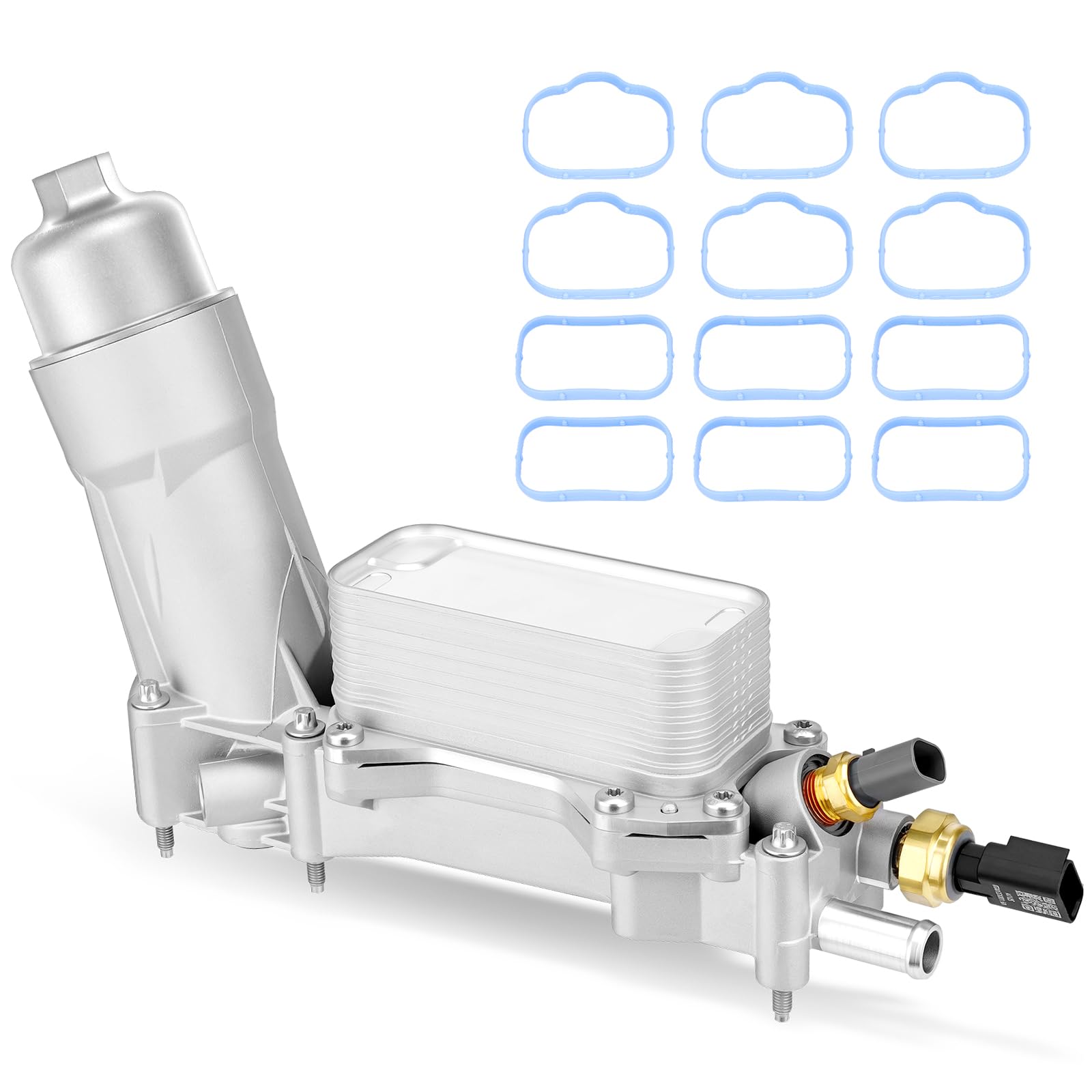 926-959 Upgraded Full Aluminum Engine Oil Filter Housing with Oil Cooler Sensors and Gaskets Compatible with 2017-2018 Chrysler 200/300 Dodge Charger Avenger Journey Wrangler Ram Promaster 3.2 3.6L V6