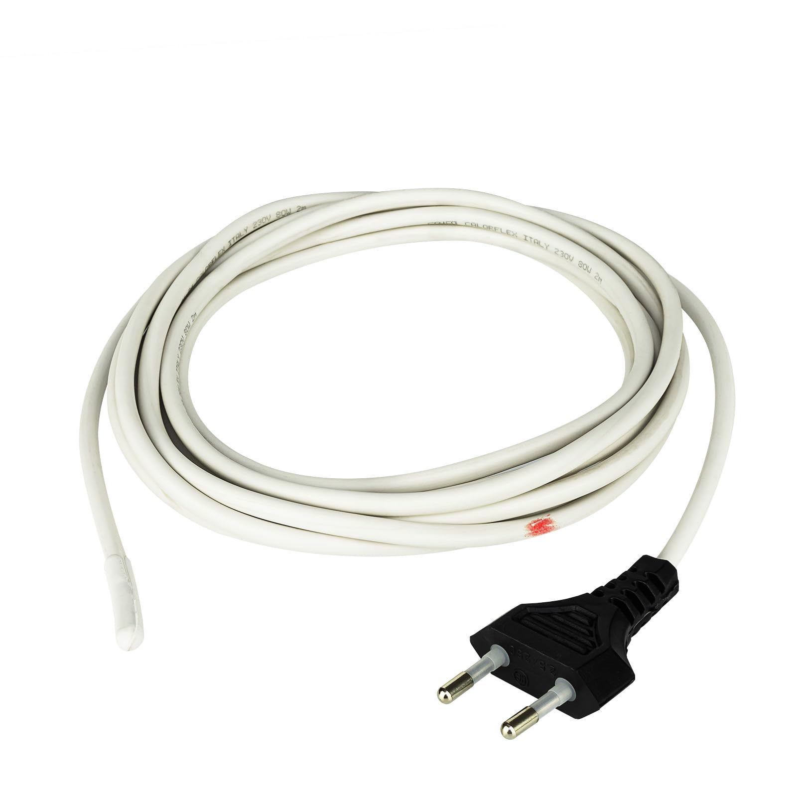 1,0m Silikon-Heizkabel Heizkabel Silicon 40W/m, extrem flexibel und bis +200°C Temperaturbeständig, 5,5mm Durchmesser, IP68 Wasserdicht