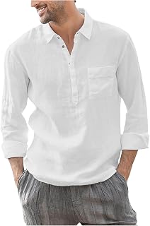 Fashion Mens T Shirt V Neck T-Shirt Fleece Long Sleeve T-Shirt Full Print Shirt Comfort Flex Shirt Active Comfort Style