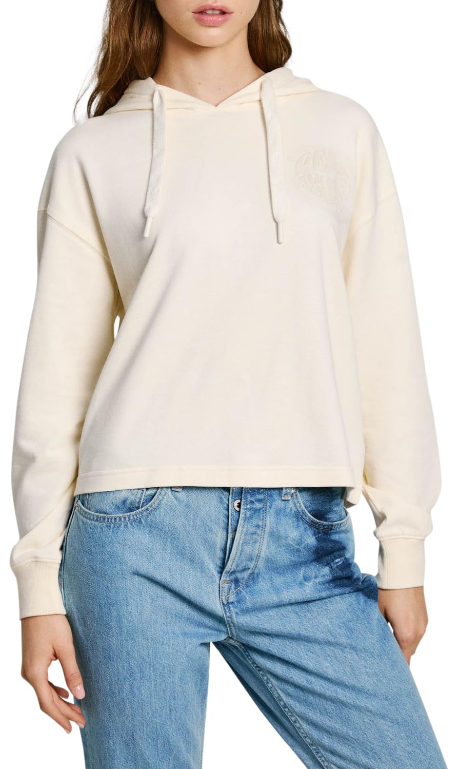 Pepe Jeans Women's White (Mousse White) Estrid, Sweatshirt, White, L