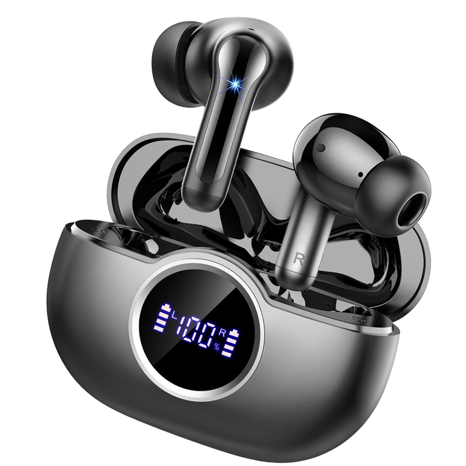 Wireless Earbuds, 2026 New Bluetooth 5.4 Headphones in Ear with 4 ENC Ear Buds, Wireless Headphones Noise Cancelling Mic, HiFi Stereo Bluetooth Earphone 36H Playtime, IP7 Waterproof Lightweight/USB-C