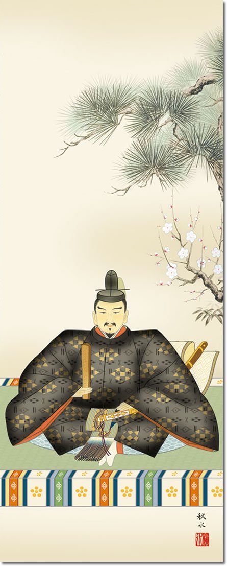 掛け軸　天神様 天神様 掛け軸<br>ミニ掛け軸『菅原道真公』<br>小野 洋舟（おの