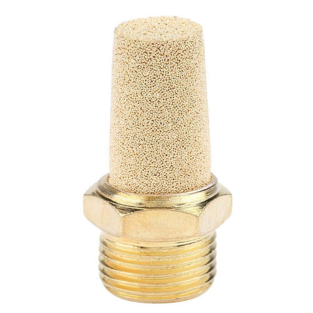 Silenziatore pneumatico 1/8" BSP filtro rumore ottone filettatura maschio regolatore flusso aria 5 pezzi