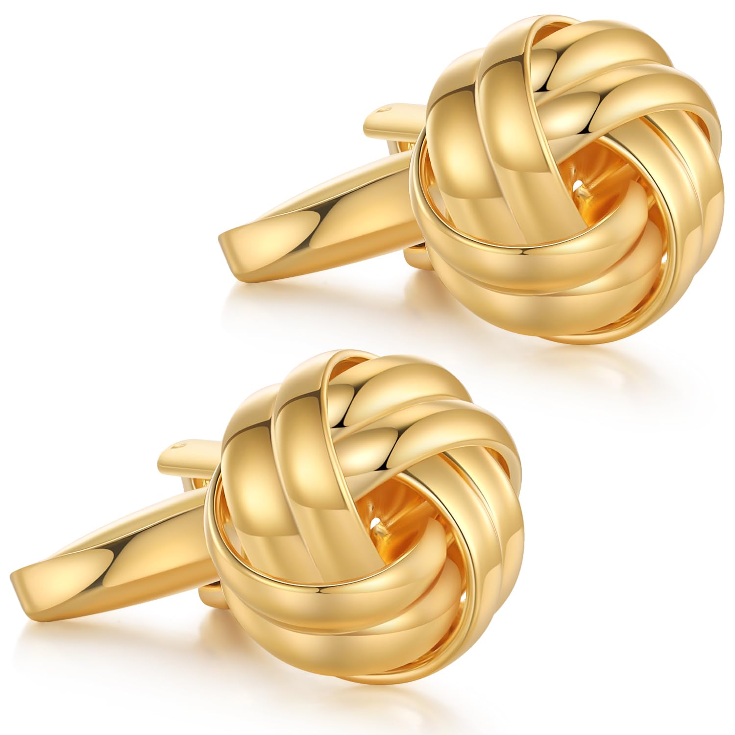 HONEY BEARBow Cufflinks Set for Men - Rectangular Brushed Stainless Steel for Business Wedding