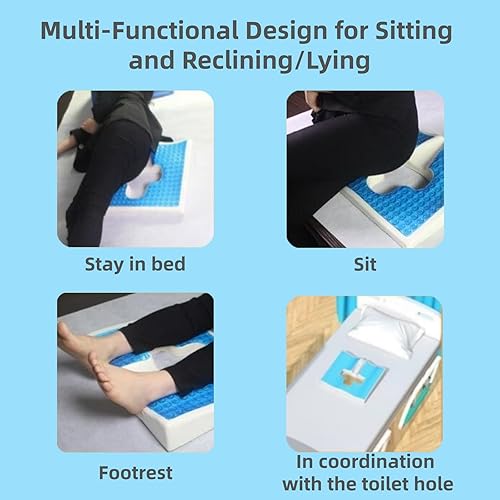 Miniatura 3 de Cojín antiescaras para trasero, cojín de asiento de silla de ruedas de gel, gel en forma de T y almohada de espuma viscoelástica, cojín de asiento