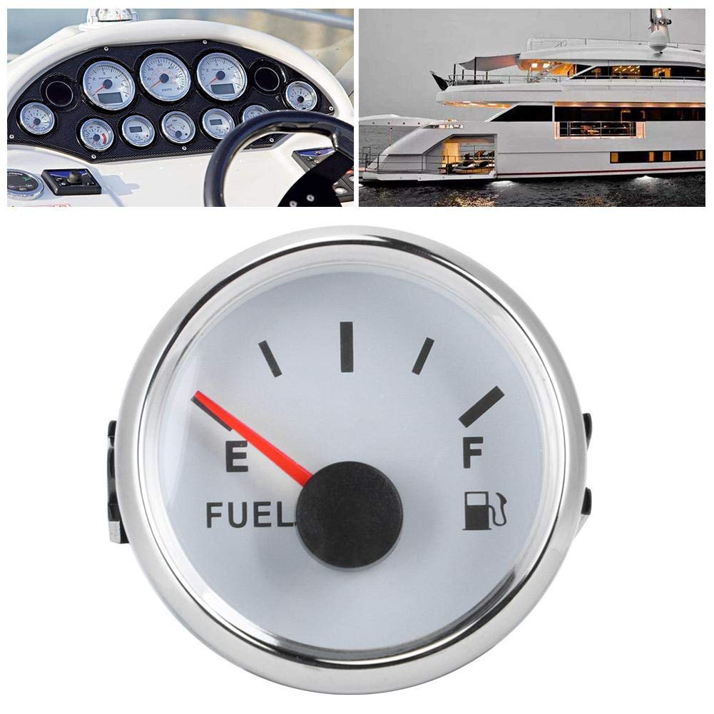 Indicatore di livello serbatoio olio 52mm 2in 0-190ohm per auto barche marine quadrante bianco