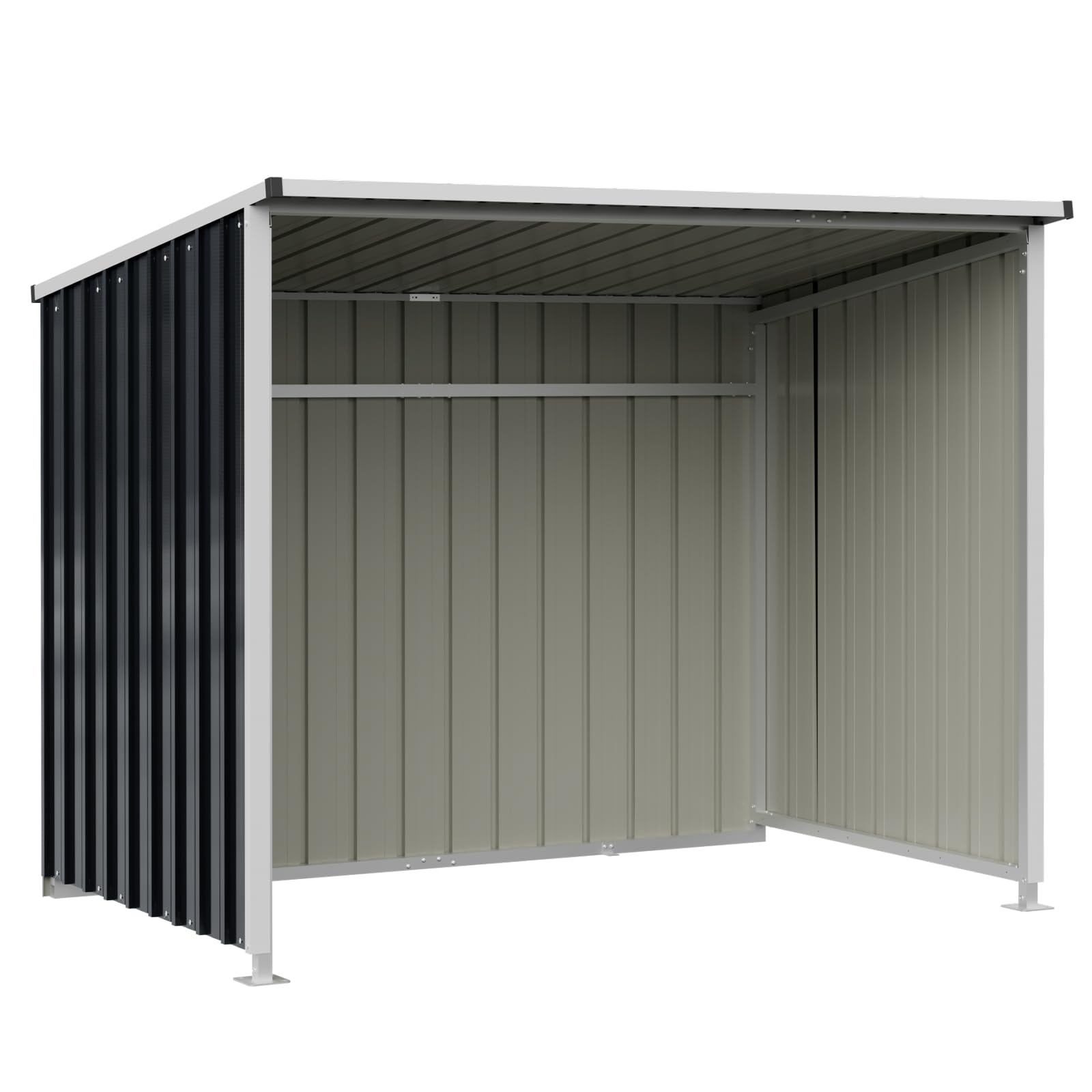 COSTWAY Metalowa szopa na narzędzia 2,5 m², 204 x 120 x 159 cm