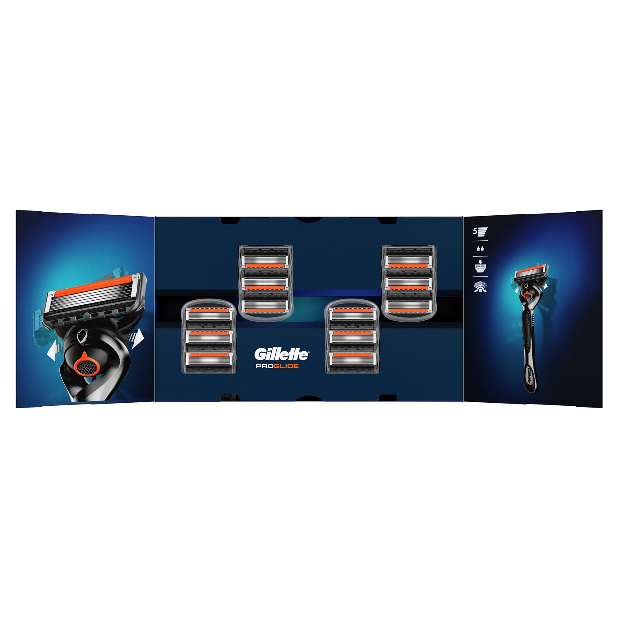 Gillette Fusion5 ProGlide Rasierklingen, briefkastenfähige Verpackung, 14 Stück
