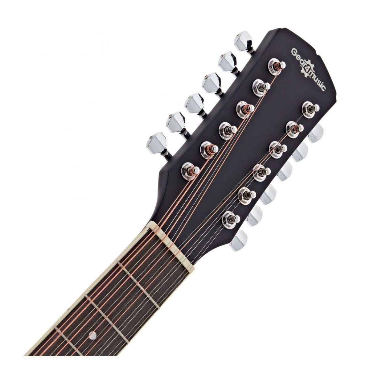 Dreadnought 12-saitige Akustikgitarre von Gear4music schwarz