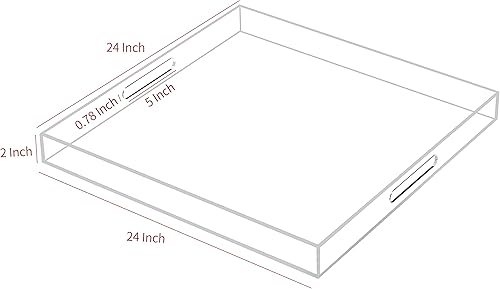 Miniatura 10 de Bandeja acrílica tamaño King con asa incrustada, no es necesario montar, para cama, otomana, mesa auxiliar, desayuno, té, alimentos, mayordomo,